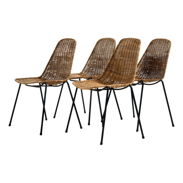 Basket Chair by Gian Franco Legler, 1950s For Sale