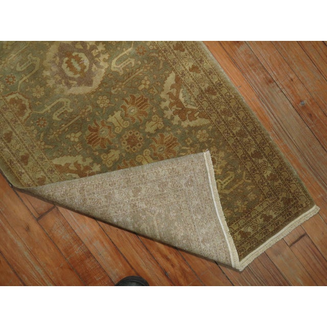 1950s Gold Green Persian Tabriz Rug - 2' x 4'3" For Sale - Image 4 of 6