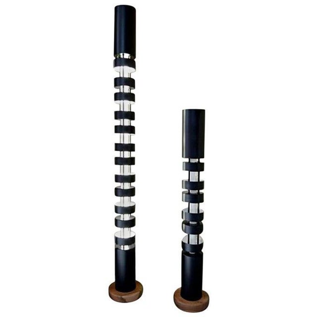 Mid-Century Modern Totem Column Floor Lamps by Serge Mouille, Set of 2 For Sale - Image 9 of 9