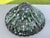 Art Nouveau Mid-20th Century 20'' Tiffany-Style Leaded Green Slag Glass Lotus Leaf Lamp Shade For Sale - Image 3 of 18