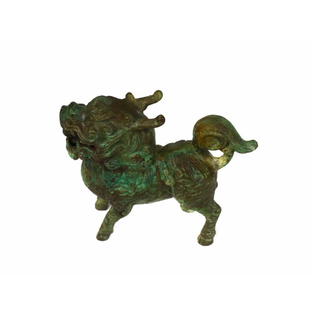 Early 20th Century Early 20th Century Bronze Chinese Suanni Lion Dragon Figurine For Sale - Image 5 of 9