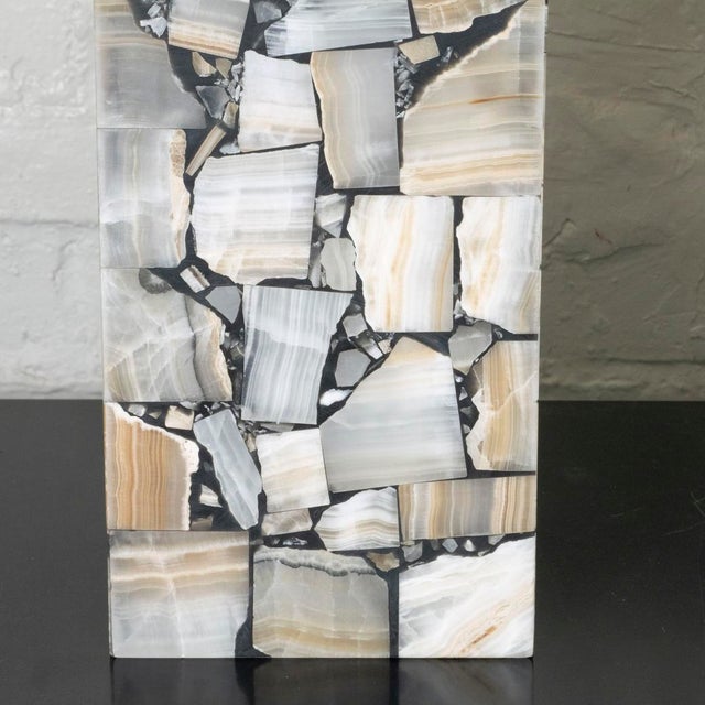 Pair of Mosaic Style Onyx Inlay Table Lamps For Sale - Image 11 of 12