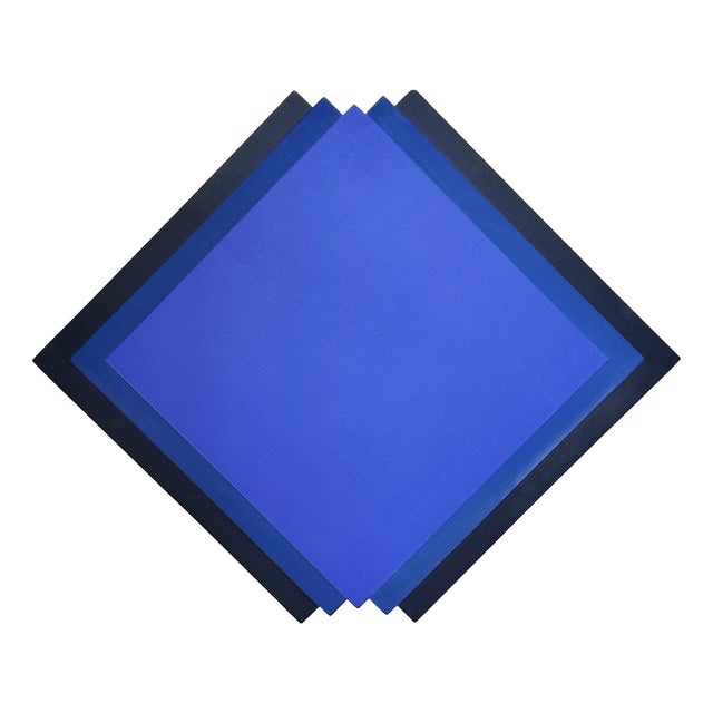 Rolf Hans, Blue Monochrome Color-Field Painting, 1970, Acrylic For Sale