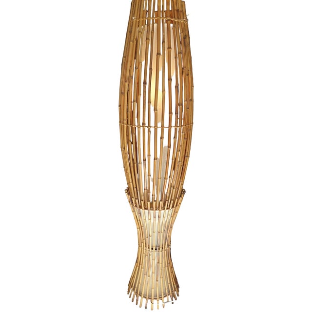 Gold Bamboo Floor Lamp by Franco Albini for Vivai Del Sud, 1960s For Sale - Image 8 of 8