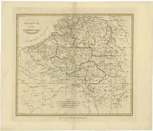 Antique Map of Belgium and Part of the Southern Netherlands, 1810