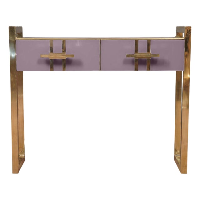 Wood Pastel Purple Desk in Murano Glass from Justfurnituress SRL For Sale - Image 7 of 7