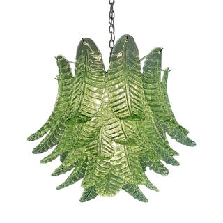 Italian Green Felci Murano Glass Chandelier in Green by Simoeng for Simoeng For Sale