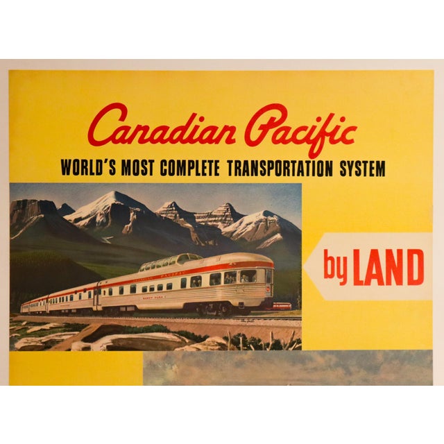 Mid-Century Modern 1960's Original Canadian Pacific Poster - Canadian Pacific, by Land, by Air For Sale - Image 3 of 3