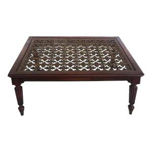 Vntage British Colonial Style Coffee Table With Inset Bronze, Christie's Auction Label