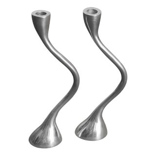 Zig Zag Candlesticks from Art3 Spain, 1970s, Set of 2 For Sale