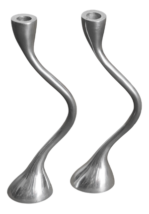 Zig Zag Candlesticks from Art3 Spain, 1970s, Set of 2