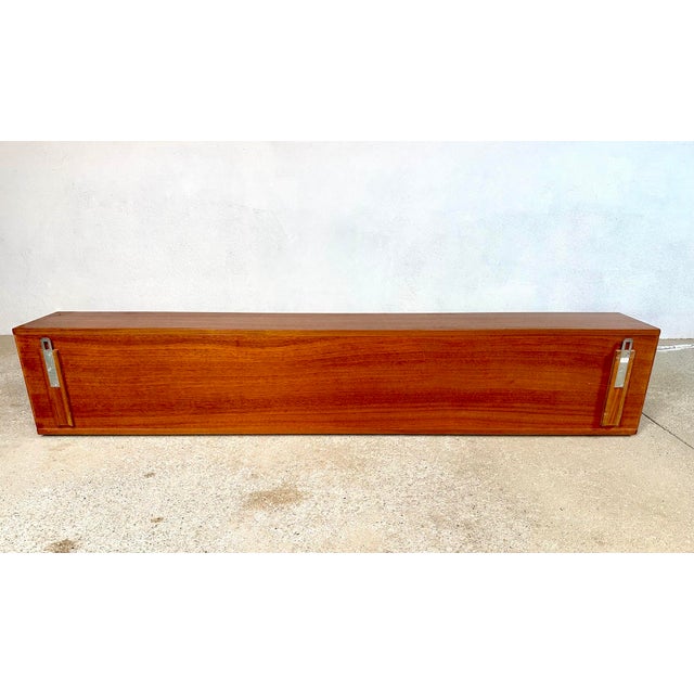 Long Minimalist Teakwood Wall Shelf, 1960s For Sale - Image 9 of 18