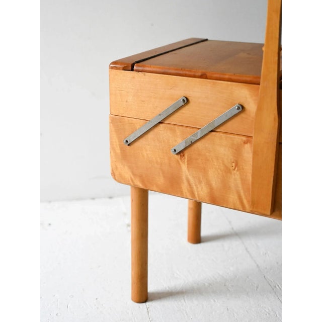 Wood Vintage Scandinavian Birch Sewing Basket, 1950s For Sale - Image 7 of 10
