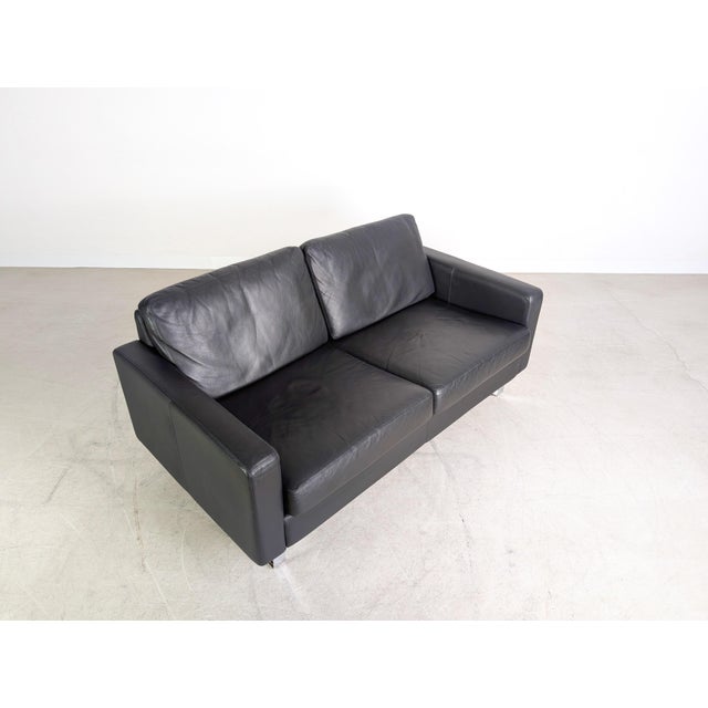 Black Conseta Two-Seater Sofa in Leather from Cor For Sale - Image 8 of 11