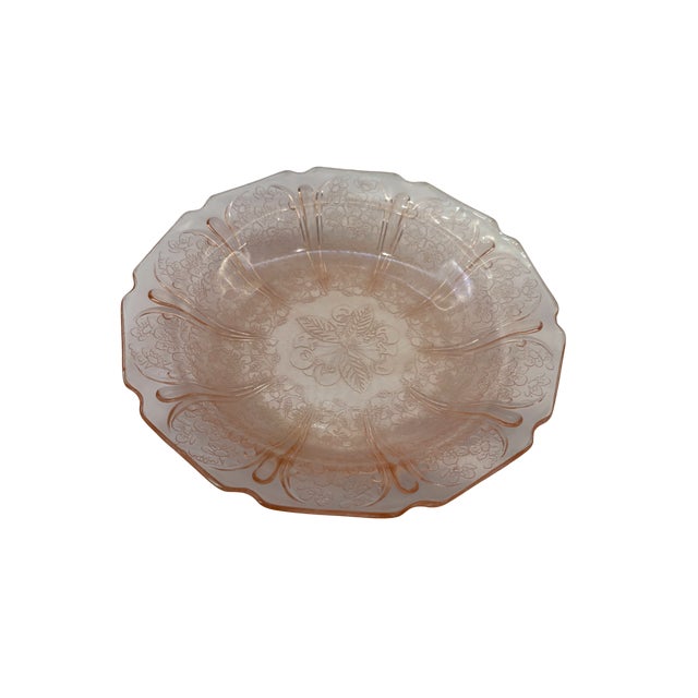 Traditional Early 20th Century Jeannette Cherry Blossom Pink Depression Glass Bowl For Sale - Image 3 of 8