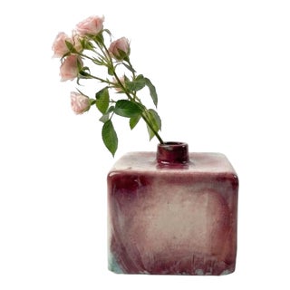 Copper-Toned Pink Tetrina Vase from Ceramiche Lega For Sale