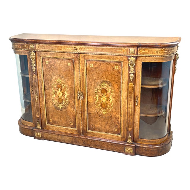 Victorian Burr Walnut Credenza Cabinet, 1860s For Sale - Image 14 of 14