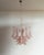1970’s Murano Italian glass chandelier. Fantastic chandelier with pink and white “lattimo” glasses, nickel-plated metal...