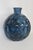 Blue Glass Round Bottle Vase Thumbprint Design 4691b For Sale - Image 4 of 16