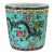 Antique Chinoiserie Famille Rose Porcelain Jardiniere With Turquoise Glaze 8"h For Sale
