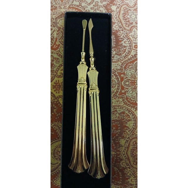 Mid-Century Modern Vintage Reed & Barton Golden Rosewell Manicure Set- 2 Pieces For Sale - Image 3 of 12