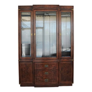 Vintage Hickory Manufacturing Company Burl Wood Cabinet For Sale