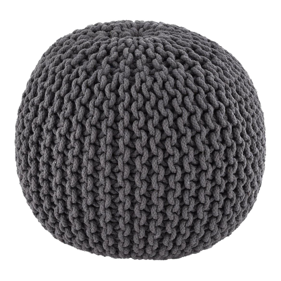 Modern Gray Hand Knitted Pouf Chairish