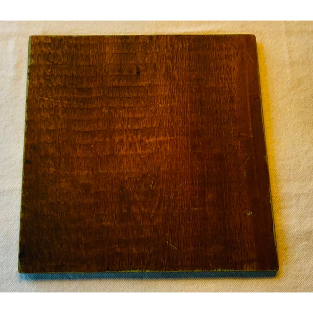 Wood Charming French Oil on Wood Still Life Painting , 15" Square For Sale - Image 7 of 12