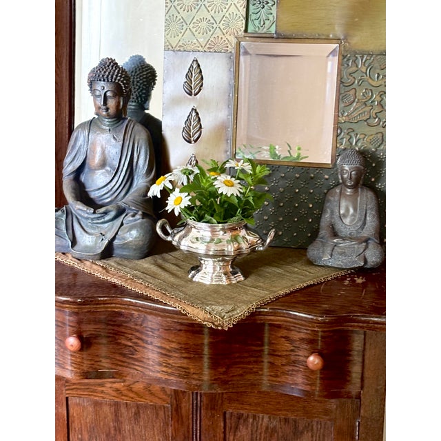 A stunning vintage R. Wallace & Sons silver-plated pedestal centerpiece bowl from "The Emerson" collection (Design No....