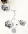 Mid 20th Century Koch Lowy Three Globe Shades Chrome Floor Lamp Adjustable Light Fixture For Sale - Image 5 of 13