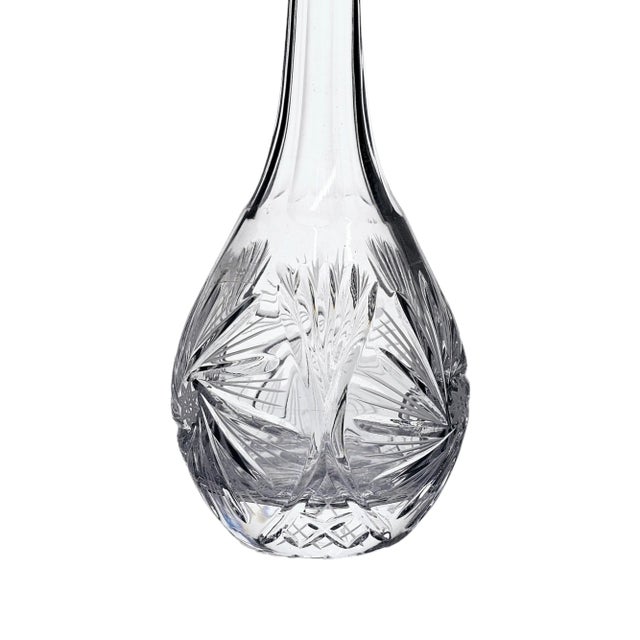 Crystal Glass Pinwheel Decanter W/ Stopper For Sale In San Francisco - Image 6 of 12