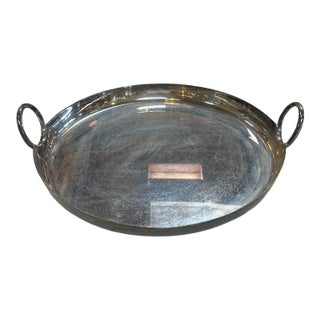 Mid Century Italian Silver Plated Round Bowl, 1970s For Sale