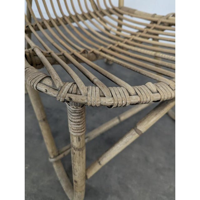 Wood Vintage Armchair in Bamboo and Rattan For Sale - Image 7 of 8