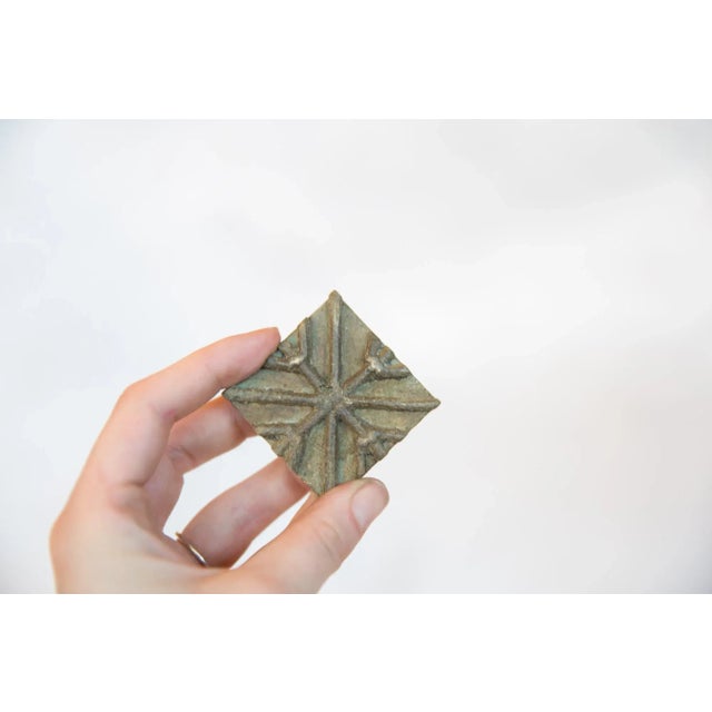 :: Vintage handmade square bronze coin. Circa mid 20th century and possibly older, this piece has such incredible handmade...