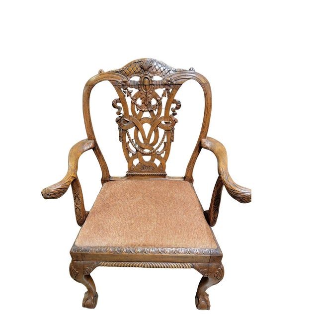 A Continental Georgian style armchair. This Beech wood chair was probably originally made to be painted or gilded; there...