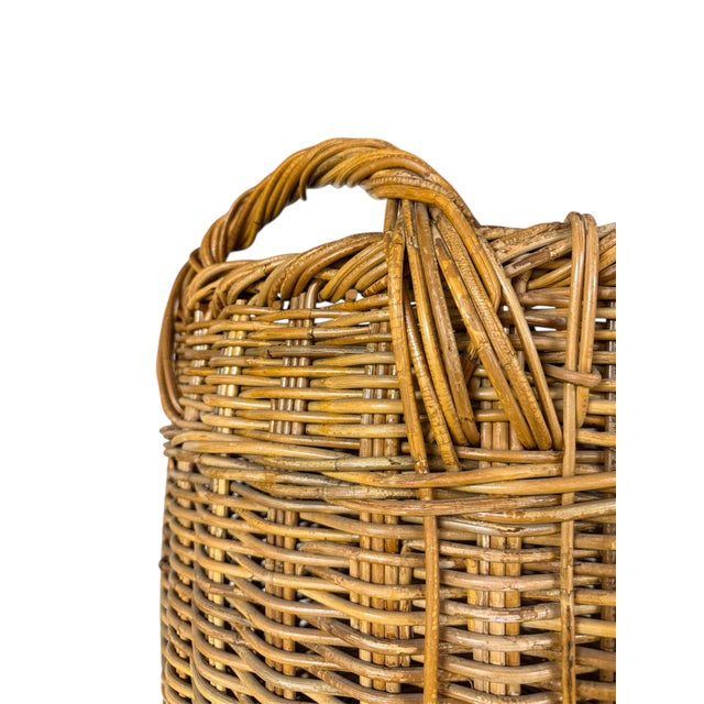 Large Woven Wicker Handeled Baskets- A Pair For Sale In Chicago - Image 6 of 9