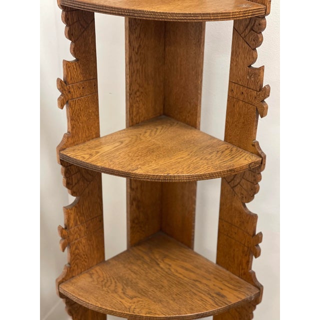 Wood 1970s Vintage Style Corner Bookshelf For Sale - Image 7 of 8