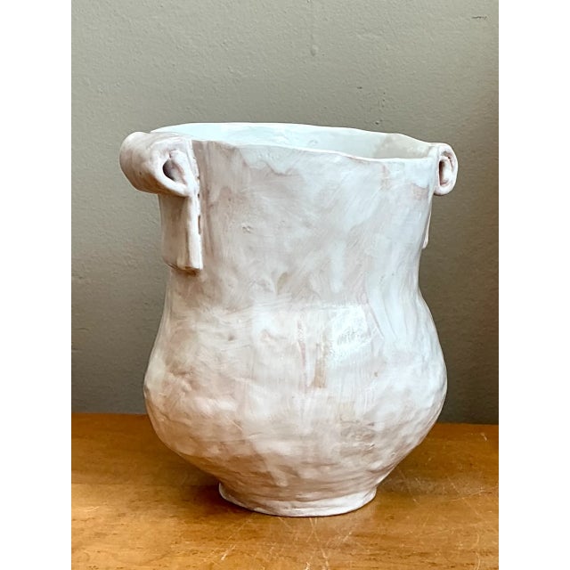 Ceramic Vintage Biomorphic Ceramic Vase With Handles For Sale - Image 7 of 12