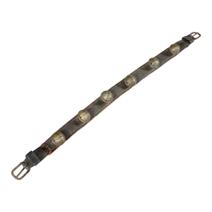 Antique Leather Strap With Six Brass Bells, Switzerland Ca. 1900s