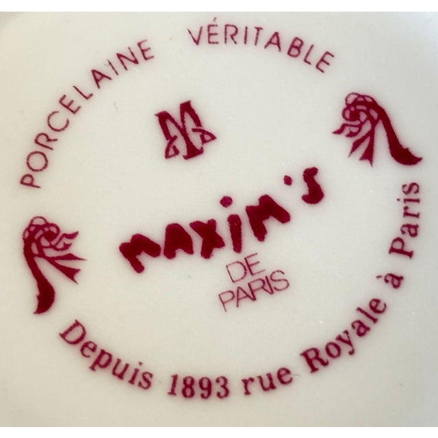 Maxim’s De Paris Porcelain Espresso Cups and Saucers, Set of 2 Art Nouveau Style For Sale In Palm Springs - Image 6 of 10