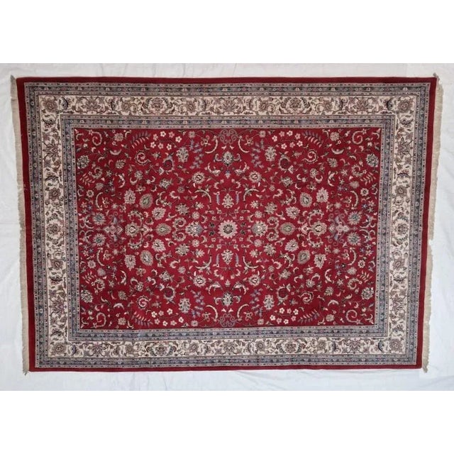 Textile 1970's Indo Kashan Rug , 9' X 12' For Sale - Image 7 of 7