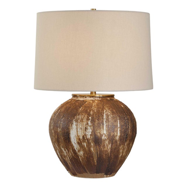 McKinley Textured Brown Table Lamp For Sale