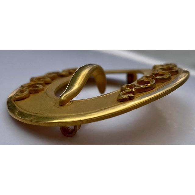 Late 19th Century Victorian Gold Gilded Buckle Brooch - For Sale - Image 4 of 7