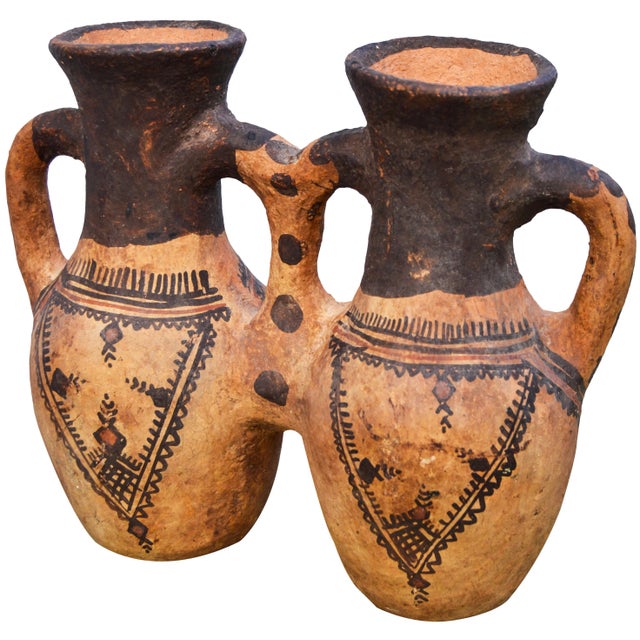 Early 20th Century Moroccan Water Vessel W/ Berber Tattoos For Sale - Image 5 of 10