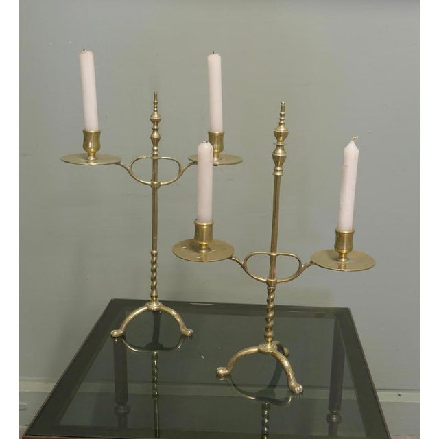 A Arts and Crafts Adjustable Brass Students Lights, 1880, Set of 2 For Sale - Image 4 of 7