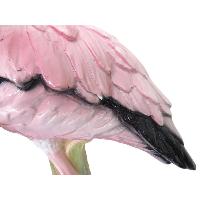 33" Large Pink Flamingo Ceramiche Boxer Italian Statue Sculpture For Sale In Providence - Image 6 of 6
