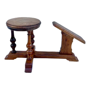 Antique Wood Shoe Sizing Shine Salesman Stool