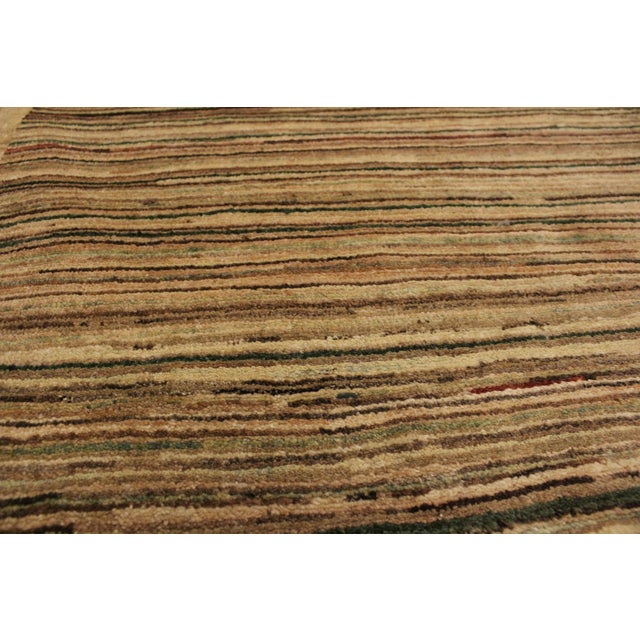 1990s Boho Chic Gabbeh Beige/Green Wool Rug - 3'0'' X 4'9'' For Sale - Image 5 of 10