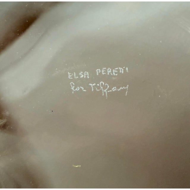 Tiffany and Co. Elsa Peretti for Tiffany & Co. Thumbprint Handblown Crystal Bowl 10.5" For Sale - Image 4 of 5