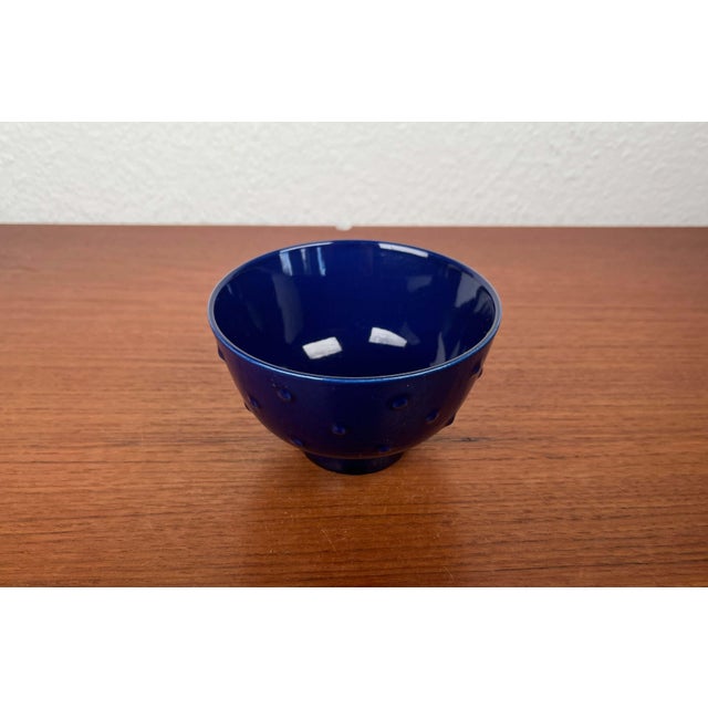 Mid-Century Modern German Cobalt Blue Ceramic Bangkok Series Bowl from Melitta, 1960s For Sale - Image 4 of 12